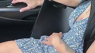 Stepmom makes a DeepThroat to Stepson in the car to the ThroatPie