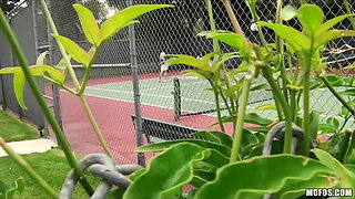 SEXY tennis MILFS are caught stretching before a match
