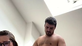 Small titted brunette amateur anal nailed at home