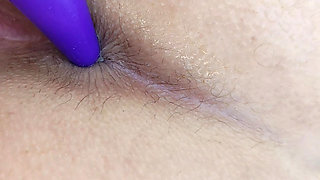 Close up anal and pussy insertion of my sexy milf wife with big natural breasts