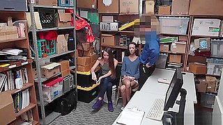 Skinny shoplifting teens 18+ punish fucked by a mall cop