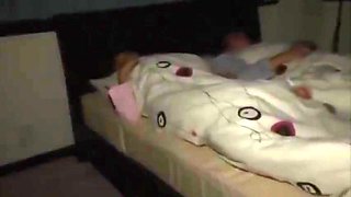Horny step son cums in mom's mouth at midnight