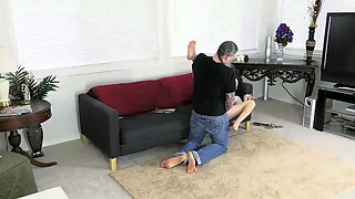 The perfect brunette slept with her father