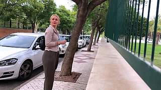 Amateur blonde beauty public sex