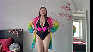 Your Sexy Girlfriend Is Getting Ready for the Beach Just for You.