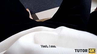 Tutor4k. hard boner brings professor to orgasm much quicker than Sex Toys