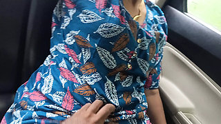 office manager enjoying hot Romance with married colleague inside car part 2