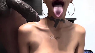 Pretty  Jada Slim Sucks big black cock!