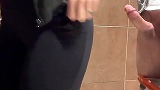 Cheating Wife Begs for Creampie During Sneaky Hookup in Public Washroom
