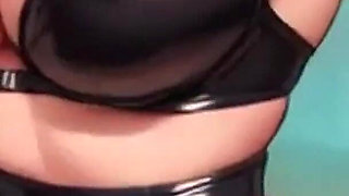 Sexy Big Tits Bouncing and Teasing! Latex Outfits Try on