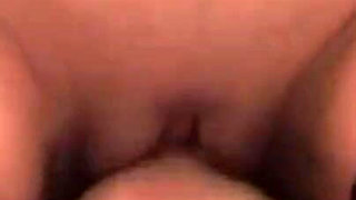 Horny brunette loves a warm load on her tits in close up