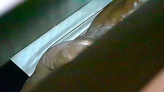 Hot Brunette Amateur MILF Showers and Then Pisses on the Balcony