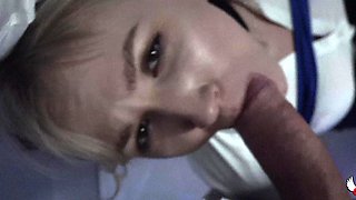 Blonde take a deep blowjob and fuck hardcore