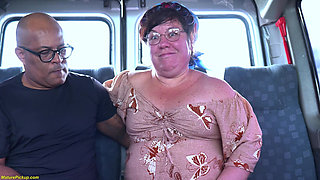 BBW Mature Rough Ass Fisted During Bus Drive