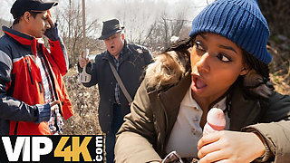 HUNT4K. We were caught by strangers during blowjob in public