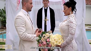 The Martix Wedding Chapter Iv - Mariana Fucks The Priest In A Bathroom After Getting Married With Yeri Blue, Mariana Martix And Rauls Bud