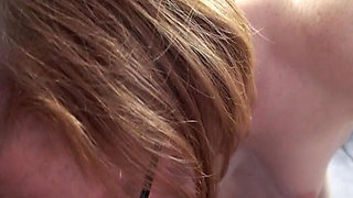 Mature Redhead Sucks Balls and Rides Dildo in Wild Session