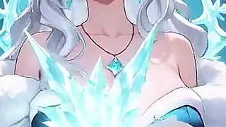 Silver-haired Ice Mage in a Crystal Hall! Casting Magic While Looking Effortlessly Cold, yet Her Lips Are Trembling