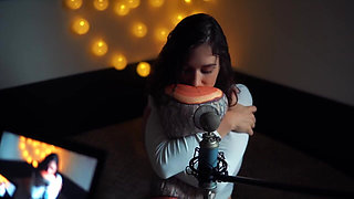 Asmr with Pillow Stroke, Bite, Scratch