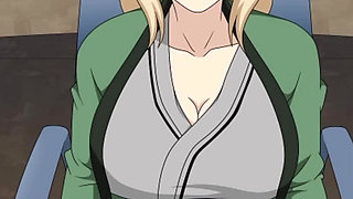 Naruto: Kunoichi Trainer - Blonde MILF Tsunade with Big Boobs Face Fuck Deepthroat, Pussy Sex and Hot Anal Fucking with Creampie