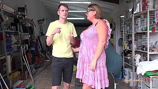 Busty Redhead Cougar Jojo Seduces The Mechanic