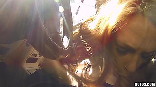 Kassondra Raine gets her tight pussy pounded in POV while hitchhiking