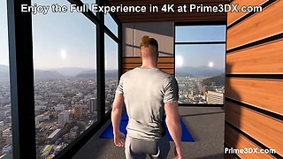 Futanari Gym Domination: Buff guy gets intensely pleasured by hung futa in a sweaty workout session at Prime3DX
