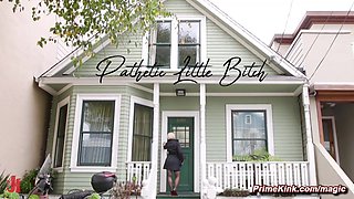 Blond Hair Lady submissive man whipped by mom femdom