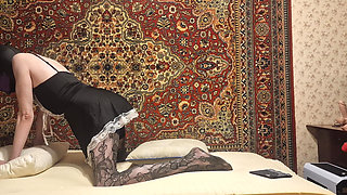 Anastasia Mistress Dominant wife doing BDSM and humiliation with her loser sissy husband strapon homemade