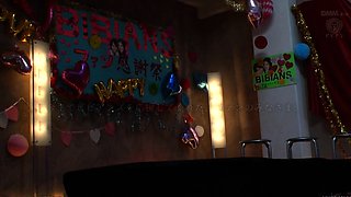 Asian schoolgirl enjoy group sex