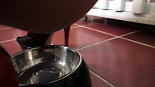 slaves have to drink pee of bowl