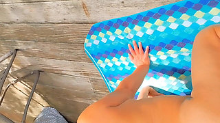 Husband Finds Wife Outside, Naked, and Already Full of Cum at Resort-gets Sloppy Seconds