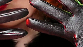 Sexual pin up Arya, ASMR video with long black gloves
