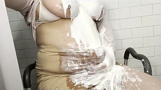 BBW Transgeder Girl Masturbating& Play with Huge Natural Boobs & Nipples