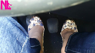 Pedal Pumping in Flowered Flats
