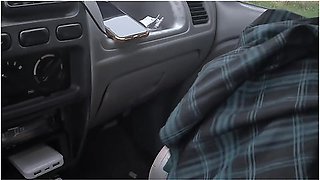 The Uber Driver Sneaks Into The Beautiful Passengers Panties. Seducing By Car