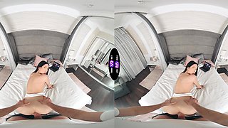 Brunette Jasmine Jayne rides cock in cowgirl and reverse cowgirl