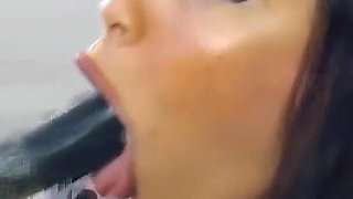 Hungry Ana Explodes Semen on Her Pretty Face While Fucking Herself with Her Sex Machine