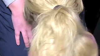 Blonde Teen Dogging Cum Slut Tamra Grace Sucks off a Bunch of Horny Swingers