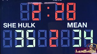 Large-breasted wrestling whore in snatch fingering