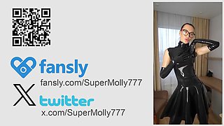 Latex Catsuit / High Stripper Boots / Latex Big Dick / Bondage / Red Gag