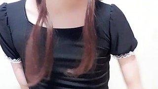 Blonde tranny shemale solo masturbation