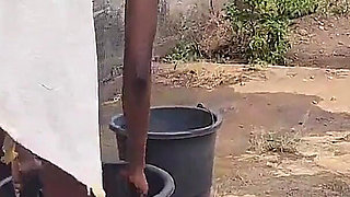 Sex Addicted Nasty Bitch Fuck Her Husband Brother Outside Behind the Window