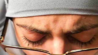 Close up Blowjob with Glasses Mia Niqab