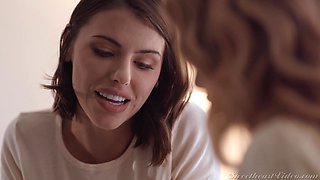 SweetHeartVideo: Lesbian Beauties Volume 21 Black And White Interracial Scene - Make Up Sex with Adriana Chechik and Kinsley Karter