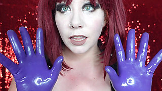 Short Purple Latex Gloves Show off and Shine