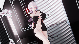 [mmd] Duck Duck Rabbit Rabbit Good Night Kiss Super Astringent Butterfly Chain Cut-out Tight Skirt