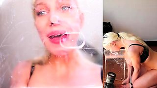 Hot blonde is smoking and masturbating on her webcam