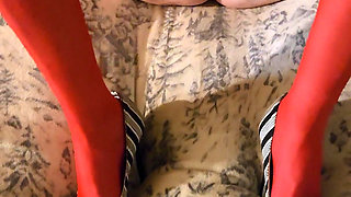 Goode Girl Ties, Licks and Sucks Hubby's Cock and Balls and Fucks Herself