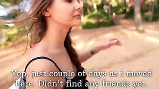 Public rectal with super-steamy Russian girl in forest.
